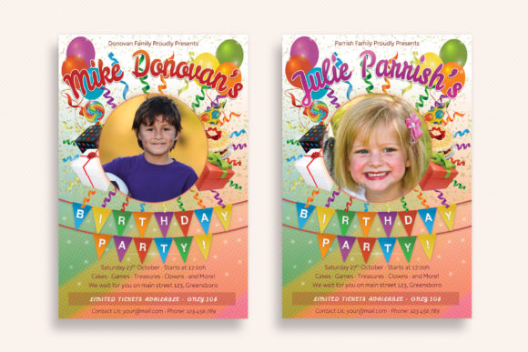 kids birthday invitation template design 17 printable editable