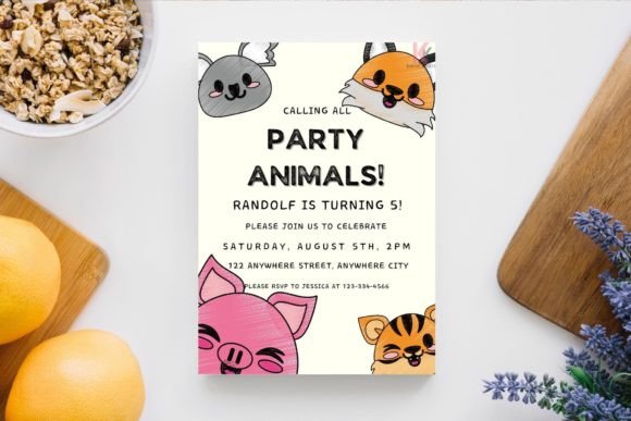 kids birthday invitation template design 6 printable editable