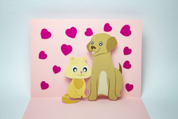 Pop-up Card animals design 1 birthday printable