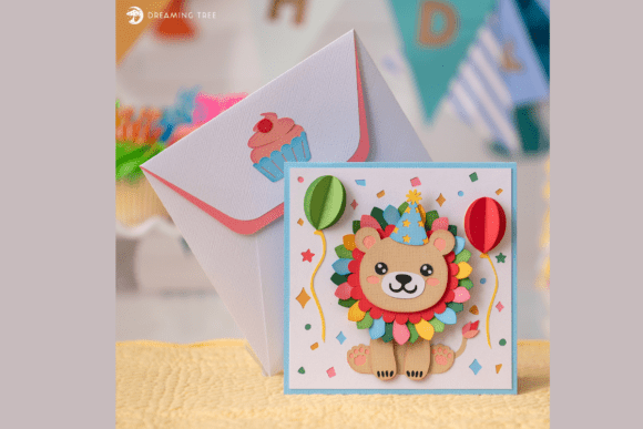 Pop-up Card animals design 4 birthday printable