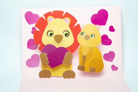 Pop-up Card animals design 5 birthday printable