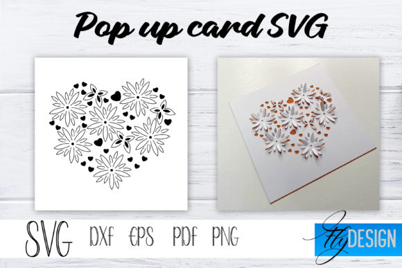 Pop-up Card svg heart design 2 birthday printable