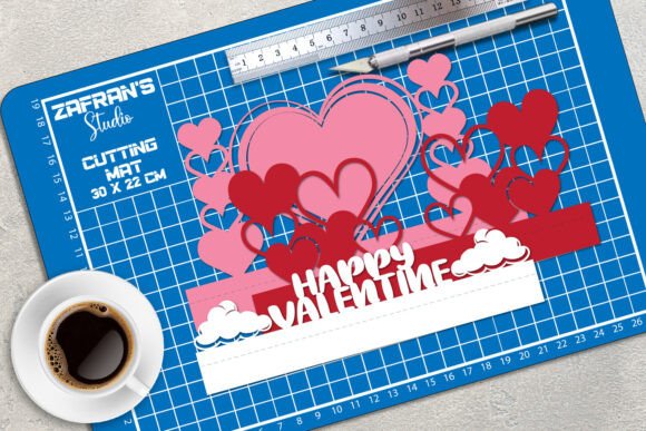 Pop-up Card svg heart design 7 birthday printable