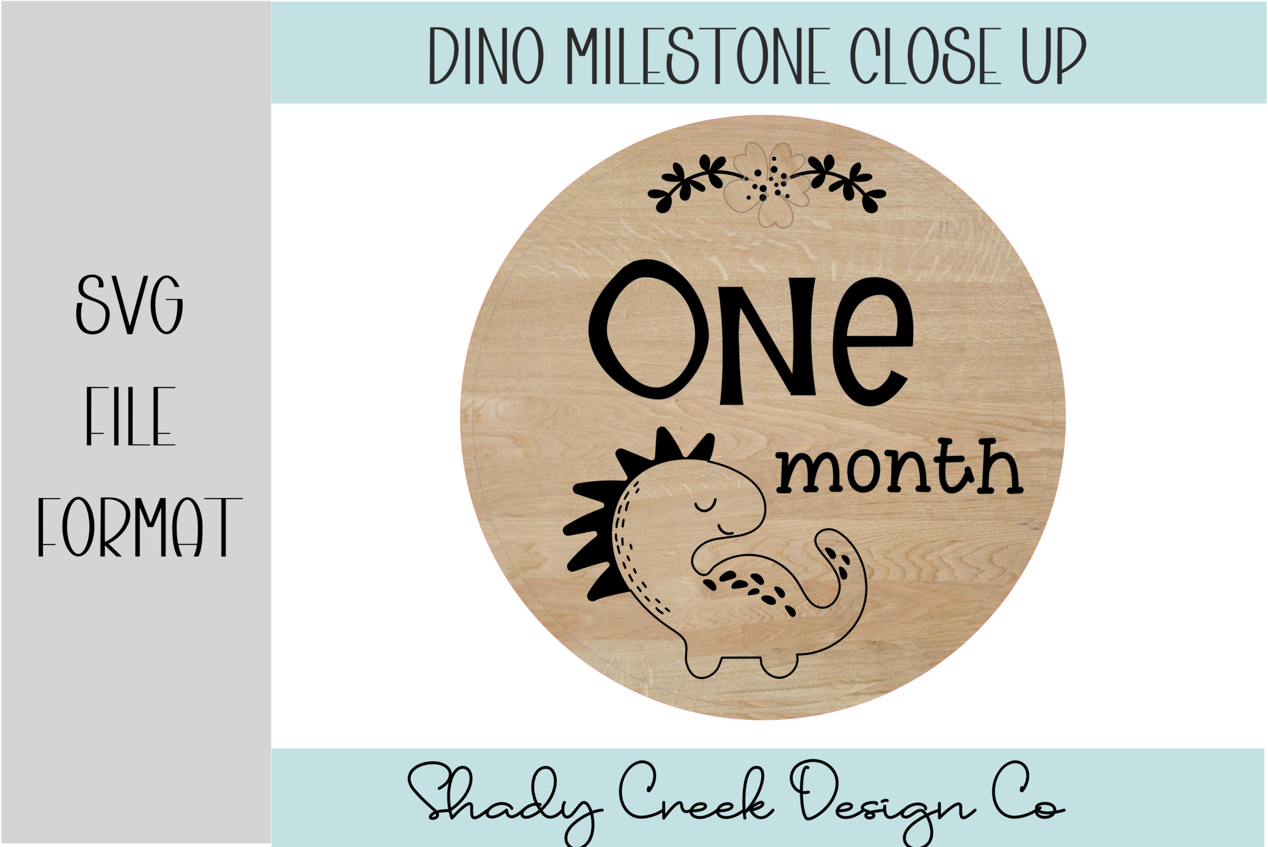 laser cut baby milestone card svg dino milestone rounds printable editable 2