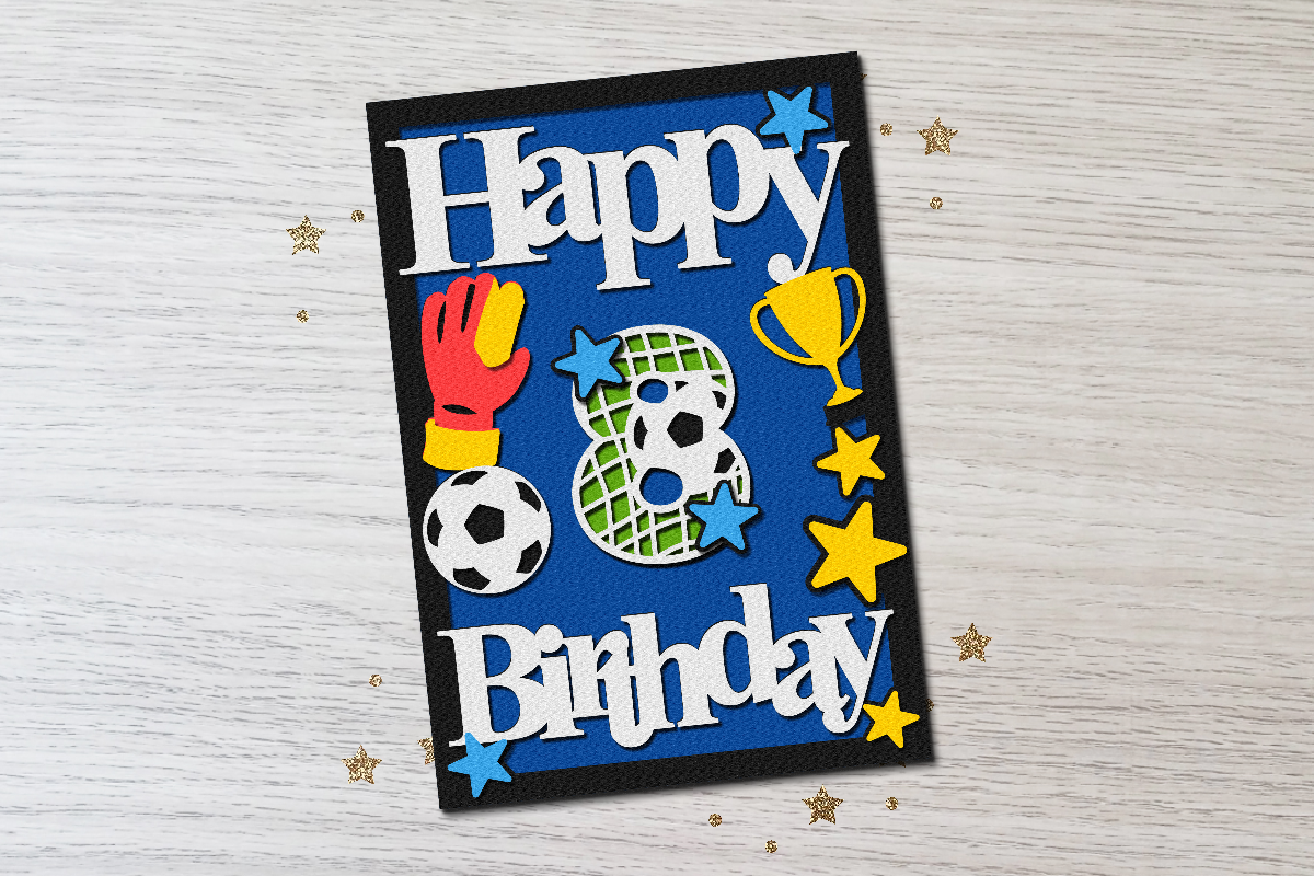 laser cut birthday card svg happy birthday card soccer printable editable 1