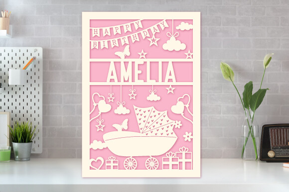 laser cut birthday card svg personalized birthday card paper cut set printable editable 1