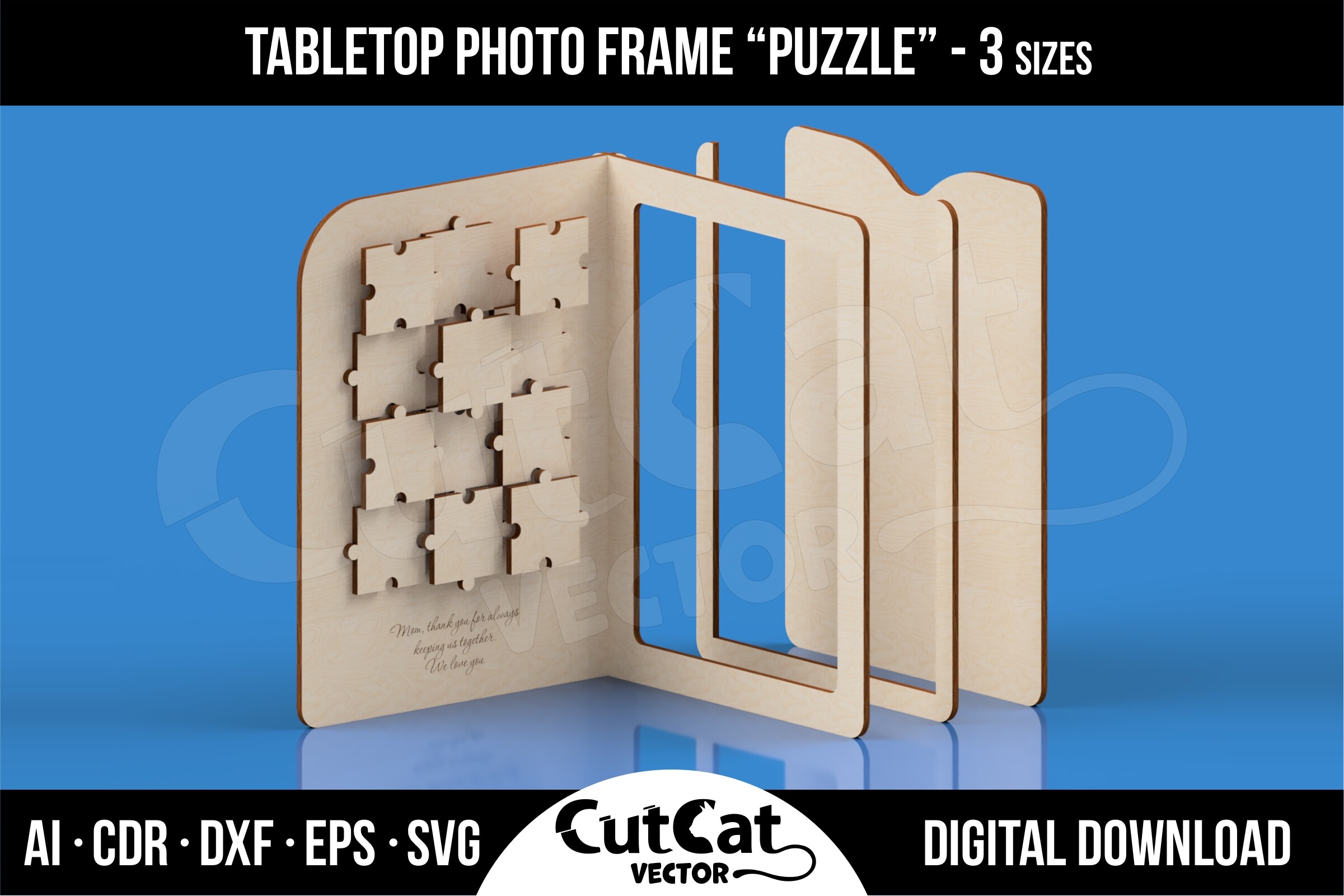 laser cut baby photo frame svg puzzle photo frame laser svg file bundle printable editable 1