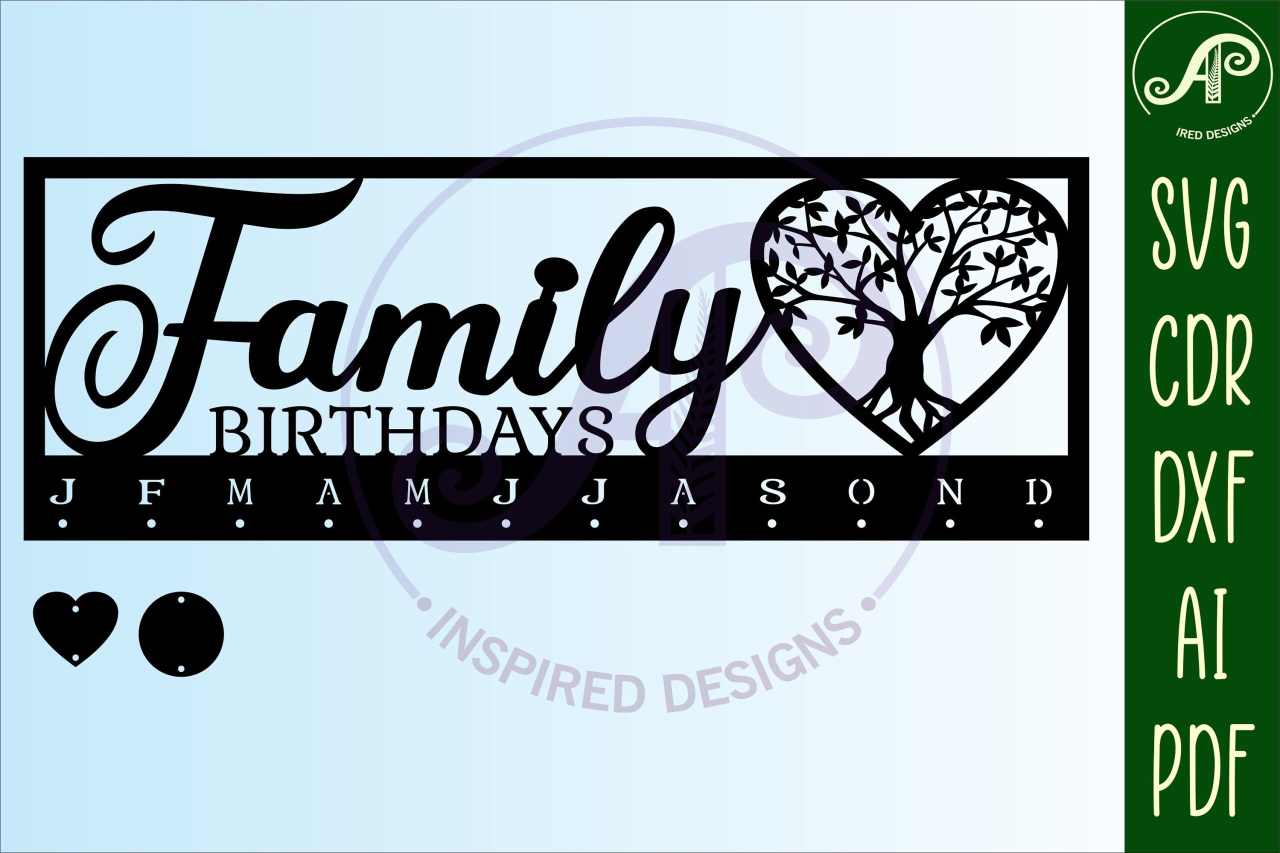 laser cut birthday calendar svg tree calendar set svg laser cut printable editable 3