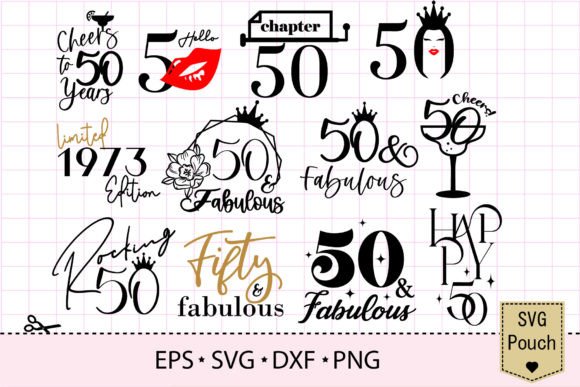 birthday decoration ideas 50 years 50 and fabulous svg cake topper bundle printable editable