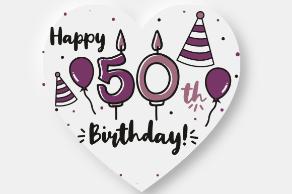 50th birthday decoration svg printable editable