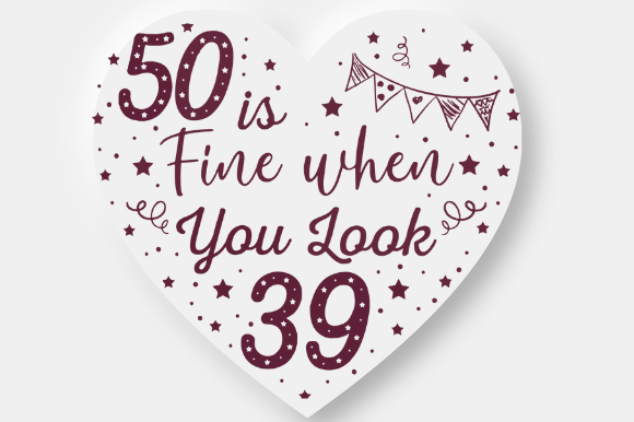 50th birthday decoration svg printable editable