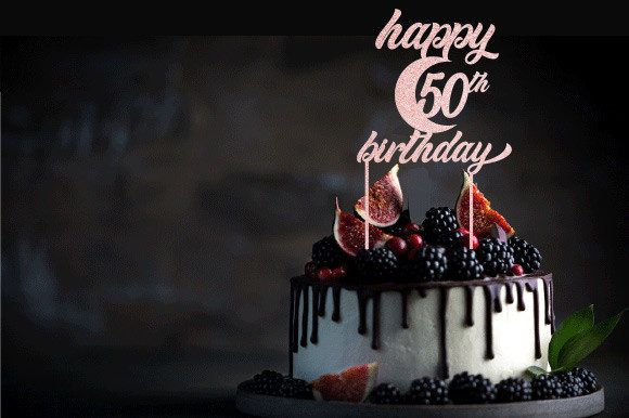 50th birthday decoration svg printable editable