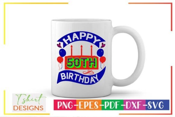 50th birthday decoration svg printable editable