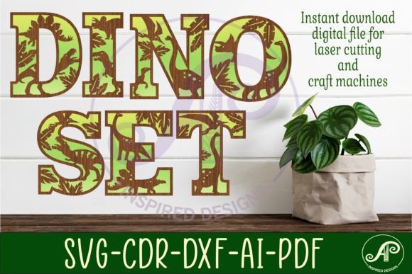 Dinosaur Alphabet Letter Set 2 Layer X50 printable editable