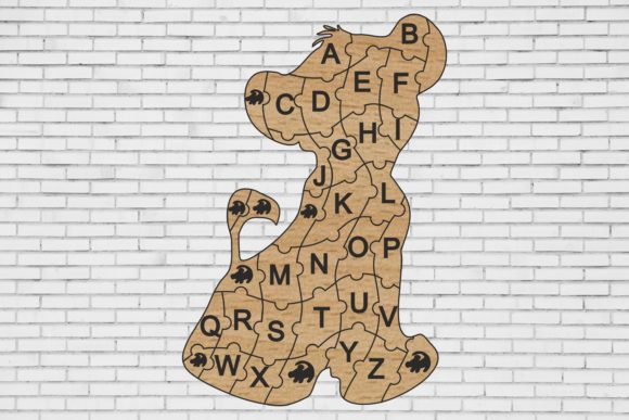 Lion Puzzle Alphabet, Cutting File printable editable