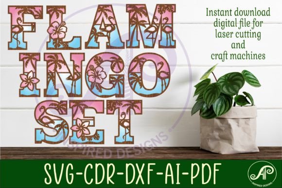 Tropical / Flamingo Theme Alphabet Set. printable editable