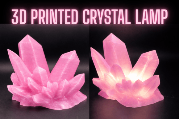 crystal cluster lamp stl alt birthday photoshoot printable editable