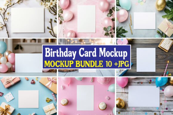 birthday card mockup bundle 04 alt birthday photoshoot printable editable