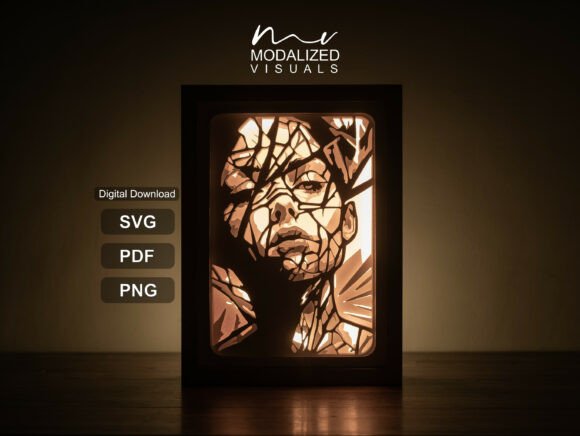 abstract woman portrait lightbox alt birthday photoshoot printable editable