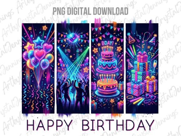 neon birthday party brushstroke png alt birthday photoshoot printable editable