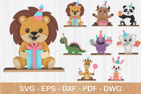 Birthday Party Animal SVG Bundle printable editable