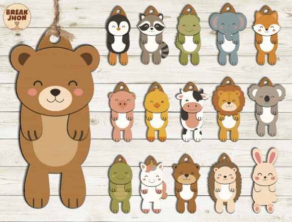 Cute Hanging Animal SVG Bundle printable editable