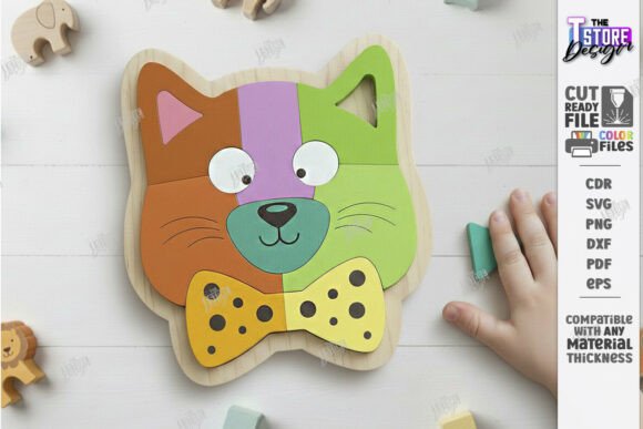 Wooden Animal Puzzle for Kids Laser Cut printable editable