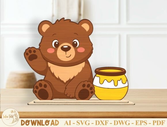 Layered Teddy Bear Laser Cut File Svg printable editable