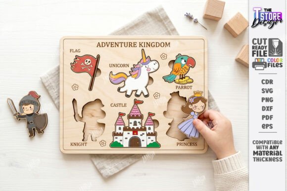 Wooden Animal Puzzle for Kids Laser Cut printable editable view 2