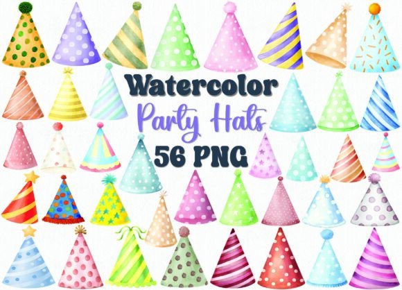 birthday decoration ideas at home watercolor party hats clipart set printable editable