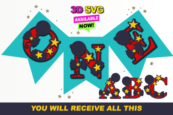 birthday decoration ideas at home circus alphabet 3d svg printable editable