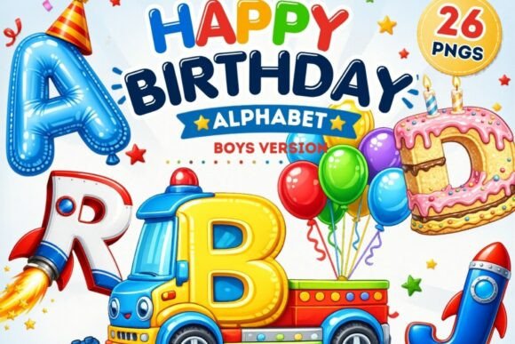 birthday decoration ideas at home birthday alphabet png bundle 26 boys printable editable