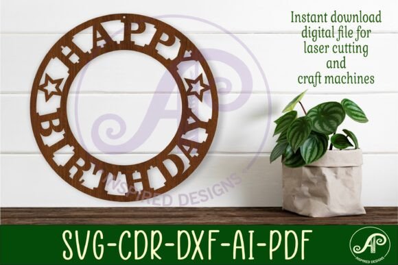 birthday decoration ideas at home happy birthday ring wall sign svg printable editable