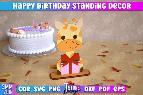 birthday decoration ideas at home happy birthday standing decor giraffe printable editable