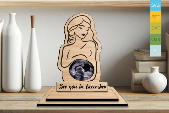 laser cut baby photo frame svg printable editable