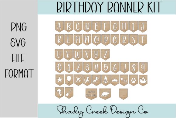 laser cut birthday banner bunting svg printable editable