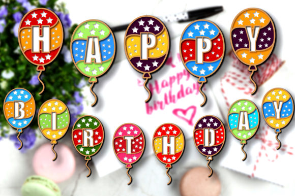 laser cut birthday banner bunting svg printable editable