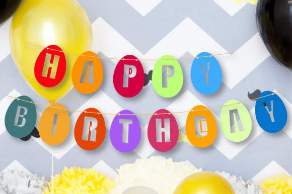 laser cut birthday banner bunting svg printable editable