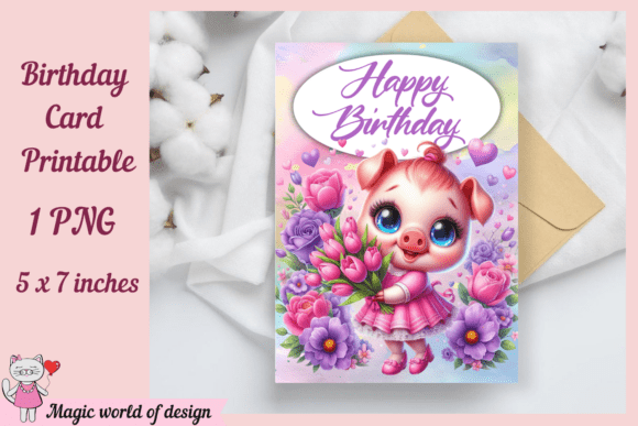 birthday invitation for 13 year old girl pig card printable editable
