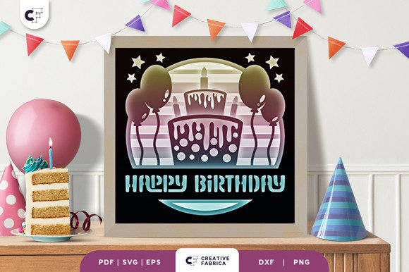 birthday cake 3d layered paper cut black dark aesthetic birthday printable editable
