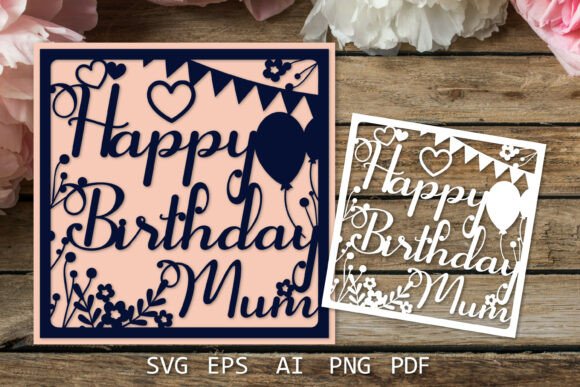 birthday mum card svg, birthday svg black dark aesthetic birthday printable editable
