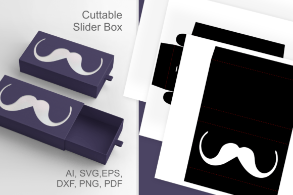 mustache 3 slive n drawer favor box svg black dark aesthetic birthday printable editable