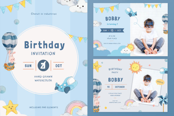 boy birthday invitation printable editable 9