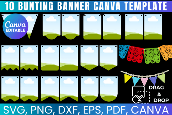 budget friendly birthday decoration ideas bunting banner canva template printable editable