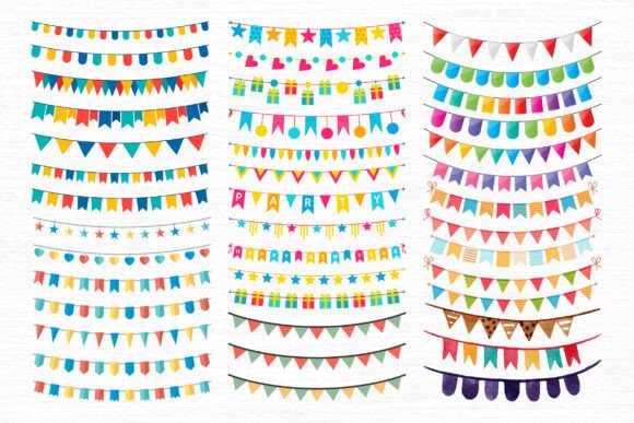 budget friendly birthday decoration ideas bunting banners garland party flag svg printable editable