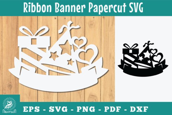 budget friendly birthday decoration ideas birthday ribbon banner papercut svg printable editable
