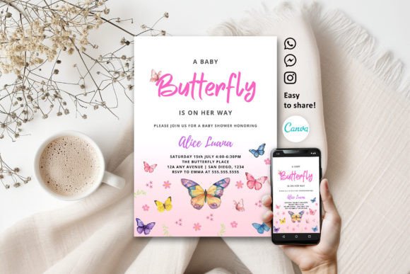 birthday invitation butterfly theme printable editable