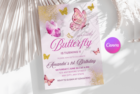 birthday invitation butterfly theme printable editable