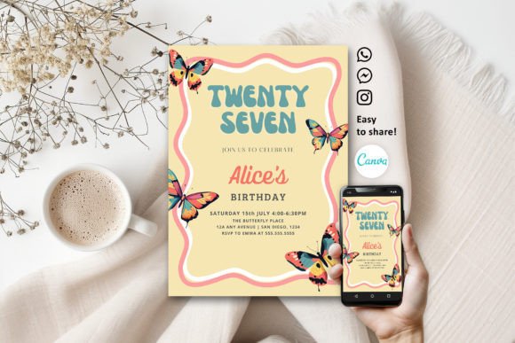 birthday invitation butterfly theme printable editable