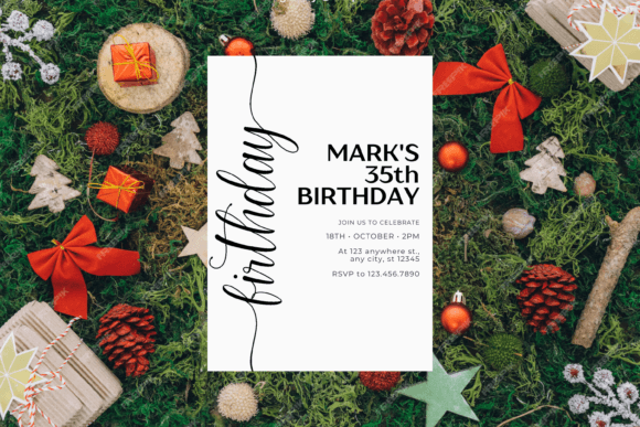 black and white aesthetic birthday invitation printable editable 10